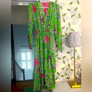 Lilly Pulitzer green and pink floral size 00 dress